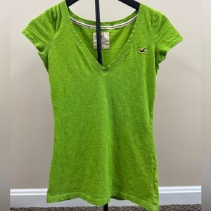 Hollister Green Fitted Short Sleeve Tee